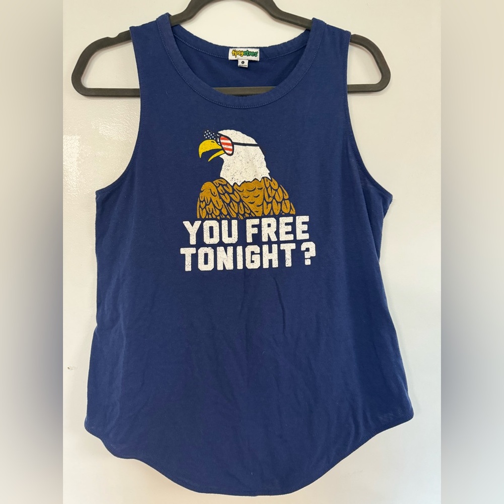 Tipsy Elves Blue Eagle Graphic Tank Top